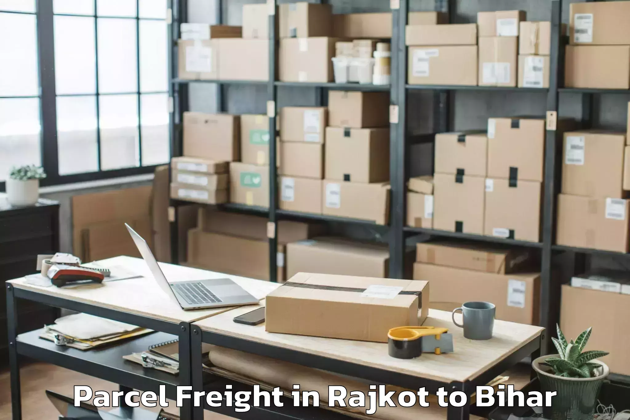 Easy Rajkot to Majhaulia Parcel Freight Booking